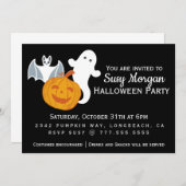 Een Ghost, een Bat en een vriendelijke pompoenpart Kaart (Voorkant / Achterkant)