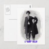 Een "GIANT" HALLO!  BRIEFKAART FINN CIRCUS GIANT! (Voorkant / Achterkant)