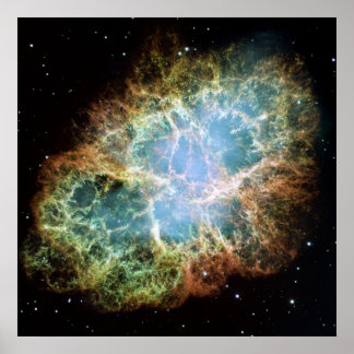 Een gigantische Hubble-mozaïek van de krab Nebula Poster