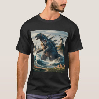 Een gigantische Nederlandse Kaiju Titan, opkomend  T-shirt