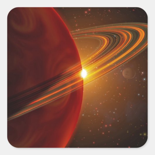 Een gigantische planeet rond de zonachtige ster 79 vierkante sticker (Voorkant)