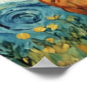 Een Ginger Tabby Cat in de Sterrennacht Poster (Hoek)