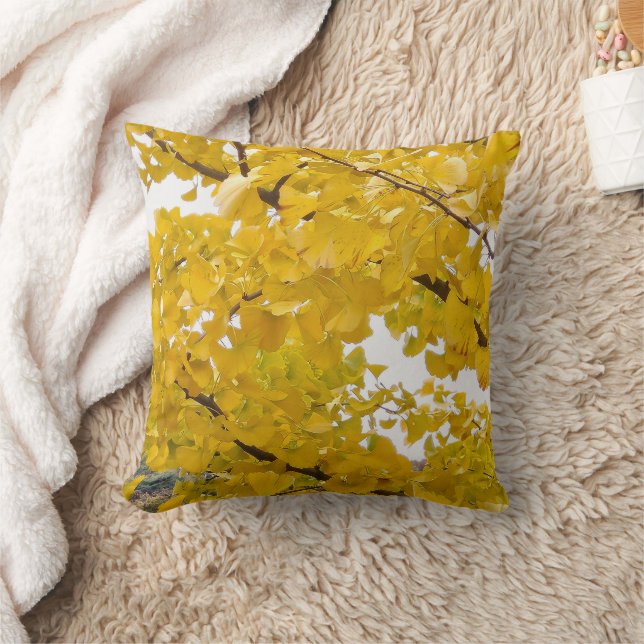 Een ginkgoboom die de herfst omarmt kussen (Deken)