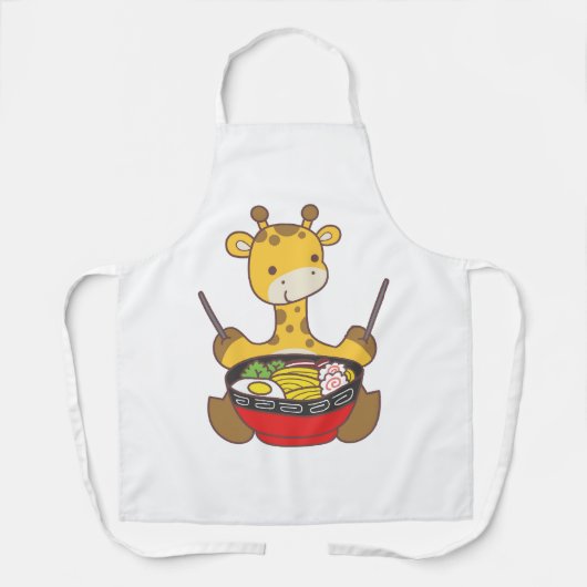 Een giraf wil ramen eten. schort (Voorkant)