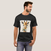 Een Giraffe Met Een Vlinderdas Mode Modele Dier T-shirt (Voorkant volledig)