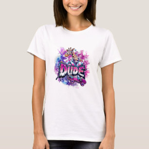 Een Giraffe met pyjama en rijden op een skateboard T-shirt