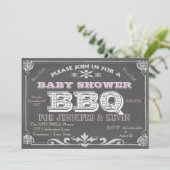 Een Girl Baby shower Bar B Que Kaart (Staand voorkant)