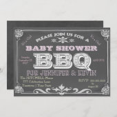 Een Girl Baby shower Bar B Que Kaart (Voorkant / Achterkant)