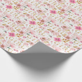 Een Girl Blush Pink Baby shower Cadeaupapier (Hoek)