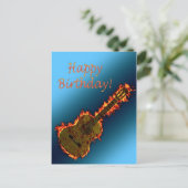 Een gitaar die zo heet is dat je de vlammen kunt z briefkaart (Staand voorkant)