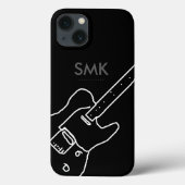 een gitaar met de naam initiaal Case-Mate iPhone case (Achterkant)