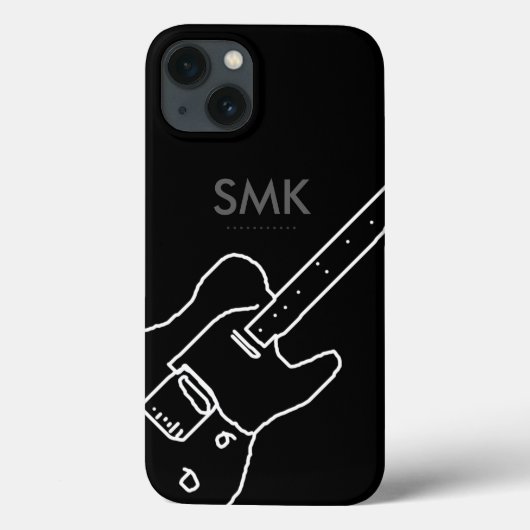 een gitaar met de naam initiaal Case-Mate iPhone case (Achterkant)