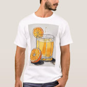 een glaasje oranje sap mannen shirt (Voorkant)