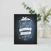 Een glad zee heeft nooit een vaardig zeilschip gem briefkaart (Staand voorkant)
