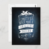 Een glad zee heeft nooit een vaardig zeilschip gem briefkaart (Voorkant / Achterkant)
