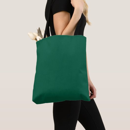 Een gladde, effen donkergroene textuur tote bag (Dichtbij)