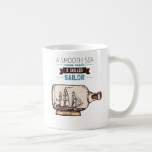 Een gladde zee maakt geen volleerde zeiler Beker Koffiemok