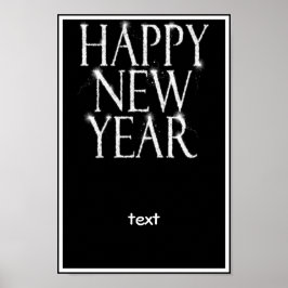 Een glanzend gelukkig nieuwjaar poster