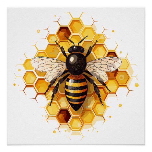 Een glanzend poster van Bee design (Voorkant)