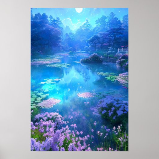 Een glanzende tuin Pond Poster (Voorkant)