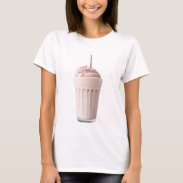 Een glas aardbeienmilkshake t-shirt