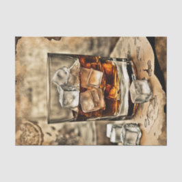 Een glas Bourbon Whiskey Decoupage Paper Tissuepapier