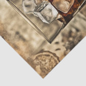 Een glas Bourbon Whiskey Decoupage Paper Tissuepapier (Detail)