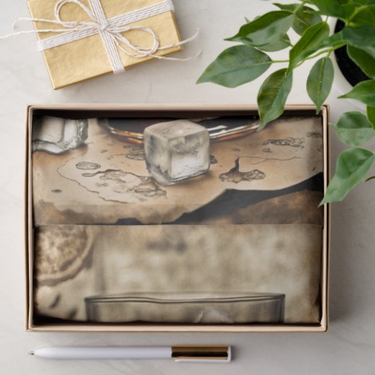 Een glas Bourbon Whiskey Decoupage Paper Tissuepapier (Geschenk)