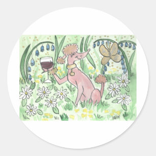 Een Glas Gamay in de tuin Ronde Sticker