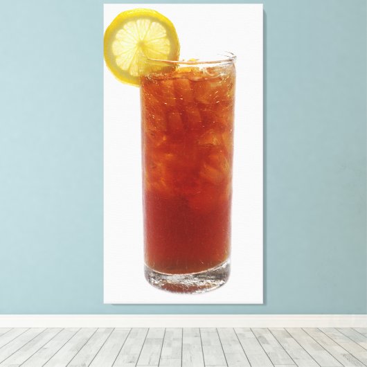 Een glas gehakt thee canvas afdruk (Insitu (Houten vloer))