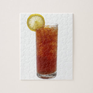 Een glas gehakt thee legpuzzel