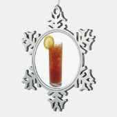 Een glas gehakt thee tin sneeuwvlok ornament (Rechts)