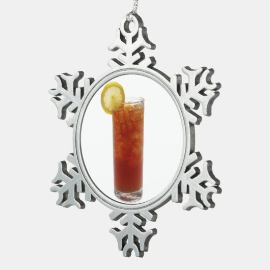 Een glas gehakt thee tin sneeuwvlok ornament (Rechts)