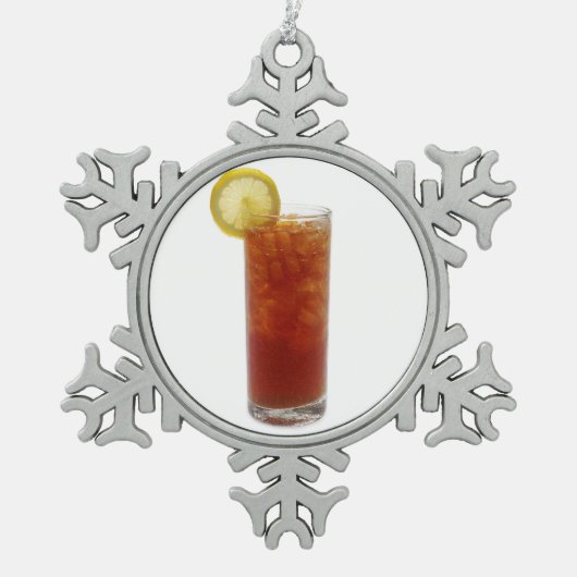 Een glas gehakt thee tin sneeuwvlok ornament (Voorkant)