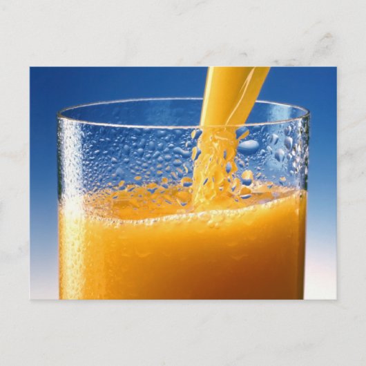 Een glas Oranje sap Briefkaart (Voorkant)