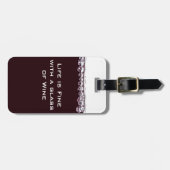 Een glas rode wijn bagagelabel (Voorkant horizontaal)