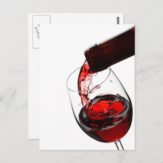 Een glas rode wijn briefkaart (Voorkant / Achterkant)