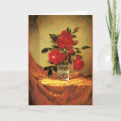 Een glas rozen, fijne kunst, kaart (Voorkant)