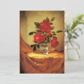 Een glas Rozen, mooie kunst, Kaart (Staand voorkant)