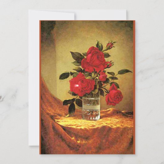 Een glas Rozen, mooie kunst, Kaart (Achterkant)