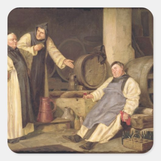 Eén glas te veel vierkante sticker (Voorkant)