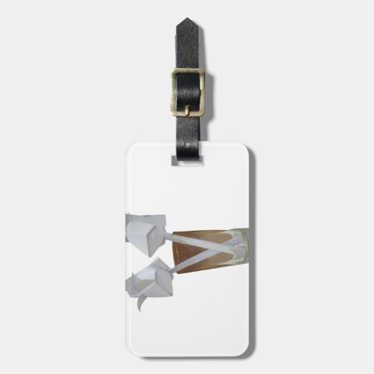 Een glas valentijn vrede. bagagelabel (Voorkant verticaal)