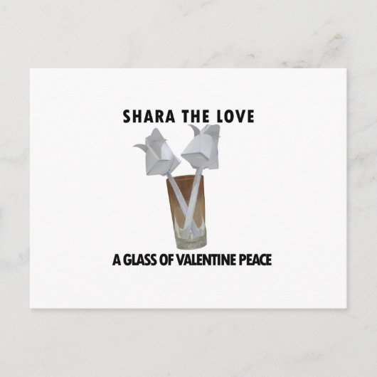 Een glas valentijn vrede. feestdagenkaart (Voorkant)