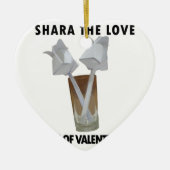 Een glas valentijn vrede. keramisch ornament (Voorkant)