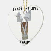 Een glas valentijn vrede. keramisch ornament (Links)