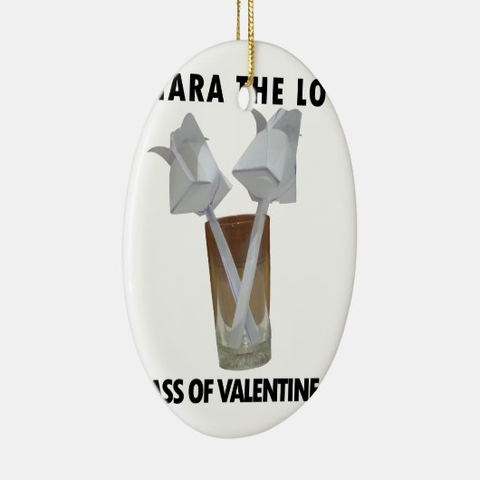 Een glas valentijn vrede. keramisch ornament (Rechts)