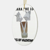 Een glas valentijn vrede. keramisch ornament (Links)