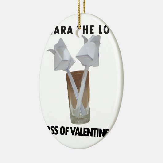 Een glas valentijn vrede. keramisch ornament (Links)