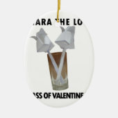Een glas valentijn vrede. keramisch ornament (Voorkant)