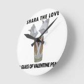 Een glas valentijn vrede. ronde klok (Hoek)